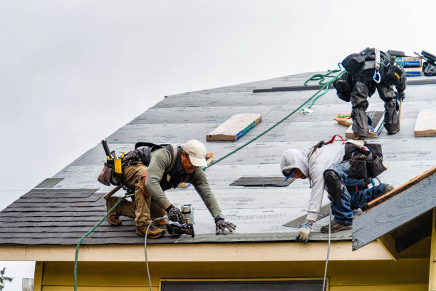 Professional Gutter Installation technician working in Houlka, MS